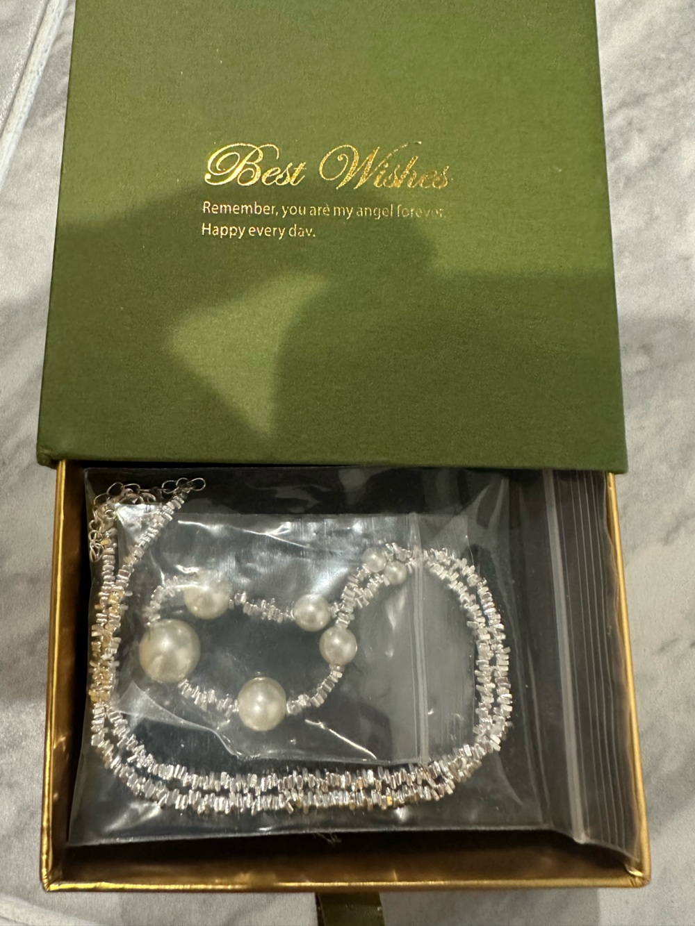 Elegant Pearl and Silver Beaded Bracelet Set - White/Silver